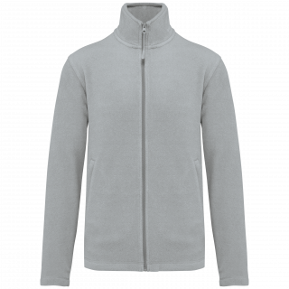 Veste micropolaire zippée homme K911 - Snow Grey personnalisable - Vue de face