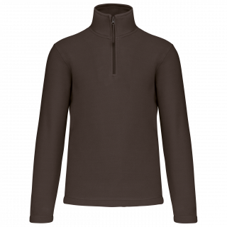 Enzo > Micropolaire col zippé homme K912 - Chocolate personnalisable - Vue de face