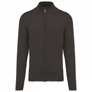 Cardigan zippé homme K961 - Dark Grey personnalisable - Vue de face