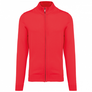 Cardigan zippé homme K961 - Red personnalisable - Vue de face