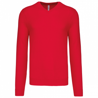 Pull col V homme K965 - Red personnalisable - Vue de face