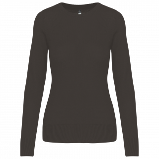Pull col rond femme K968 - Dark Grey personnalisable - Vue de face