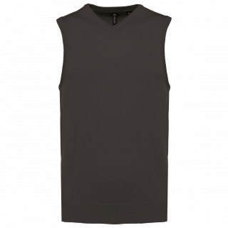 Pull col V sans manches K969 - Dark Grey personnalisable - Vue de face