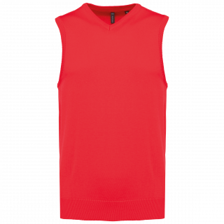 Pull col V sans manches K969 - Red personnalisable - Vue de face