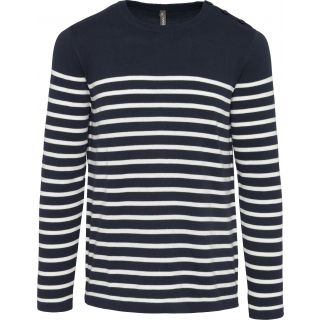 Pull marin homme Striped Navy / Off White