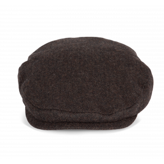 Béret duckbill KP615 - Herringbone Chocolate personnalisable - Vue de face