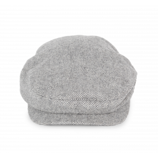 Béret duckbill KP615 - Herringbone Light Grey personnalisable - Vue de face