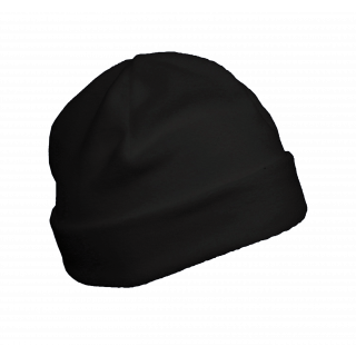 Bonnet recyclé micropolaire avec revers KP884 - Black personnalisable - Vue de face