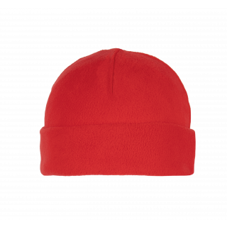 Bonnet recyclé micropolaire avec revers KP884 - Red personnalisable - Vue de face