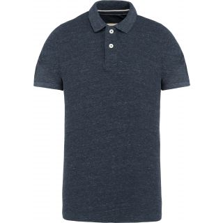 Polo vintage manches courtes homme Night Blue Heather