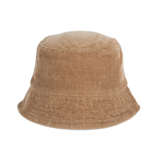 Bob écoresponsable en velours côtelé unisexe NS019 - Dark camel personnalisable - Vue de face