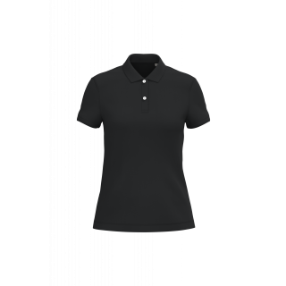 Polo écoresponsable maille piquée femme NS208 - Black personnalisable - Vue de face