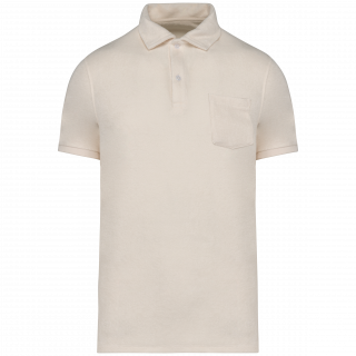 Polo écoresponsable en éponge homme NS227 - Ivory personnalisable - Vue de face