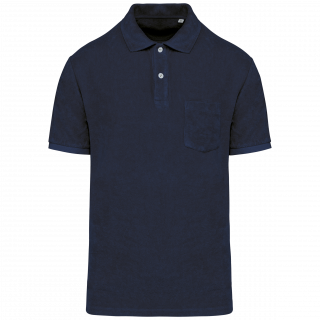 Polo écoresponsable en éponge homme NS227 - Navy Blue personnalisable - Vue de face