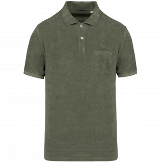Polo écoresponsable en éponge homme NS227 - Organic Khaki personnalisable - Vue de face