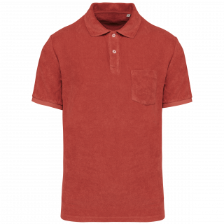 Polo écoresponsable en éponge homme NS227 - Paprika personnalisable - Vue de face