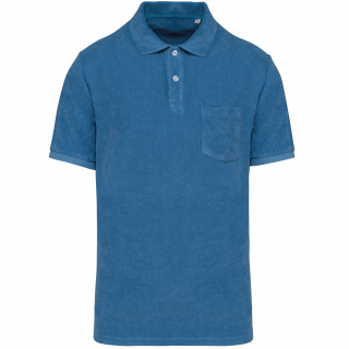 Polo écoresponsable en éponge homme NS227 - Riviera Blue personnalisable - Vue de face