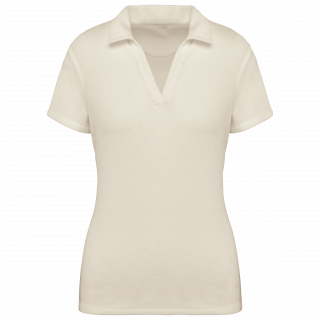 Polo écoresponsable en éponge femme NS228 - Ivory personnalisable - Vue de face