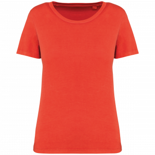 T-shirt écoresponsable délavé femme NS316 - Washed Paprika personnalisable - Vue de face
