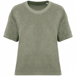 T-shirt écoresponsable en éponge femme NS328 - Almond Green personnalisable - Vue de face