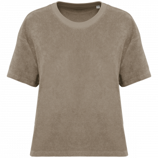 T-shirt écoresponsable en éponge femme NS328 - Cream Coffee personnalisable - Vue de face