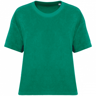 T-shirt écoresponsable en éponge femme NS328 - Malachite Green personnalisable - Vue de face