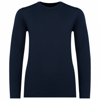 T-shirt écoresponsable manches longues enfant NS346 - Navy Blue personnalisable - Vue de face