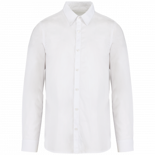 Chemise écoresponsable délavée homme NS502 - Washed white personnalisable - Vue de face
