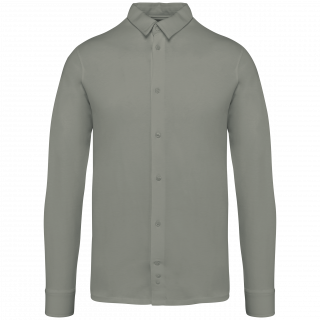 Chemise écoresponsable en jersey homme NS510 - Almond Green personnalisable - Vue de face