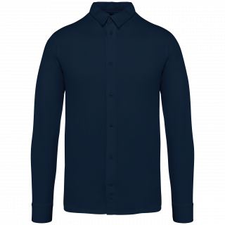 Chemise écoresponsable en jersey homme NS510 - Navy Blue personnalisable - Vue de face