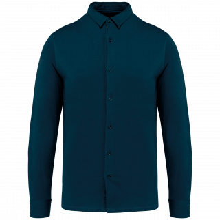 Chemise écoresponsable en jersey homme NS510 - Peacock Blue personnalisable - Vue de face