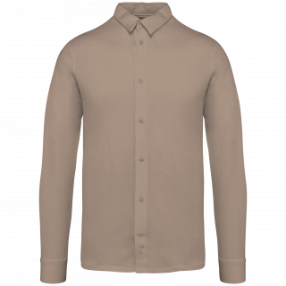 Chemise écoresponsable en jersey homme NS510 - Wet Sand personnalisable - Vue de face