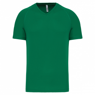 T-shirt de sport manches courtes col v homme PA476 - Kelly Green personnalisable - Vue de face