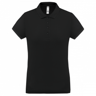Polo piqué performance femme PA490 - Black personnalisable - Vue de face