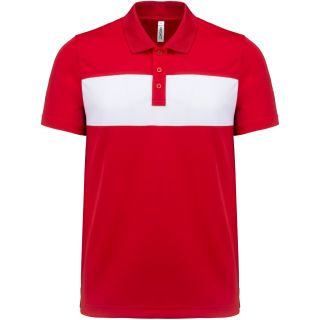 Polo manches courtes adulte PA493 - Sporty Red / White