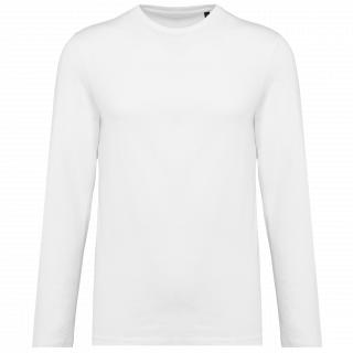 T-shirt Supima® col rond manches longues homme PK302 - White personnalisable - Vue de face