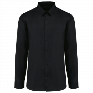 Chemise popeline manches longues homme PK504 - Black personnalisable - Vue de face