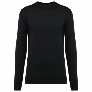 Pull Supima® col rond homme PK900 - Black personnalisable - Vue de face