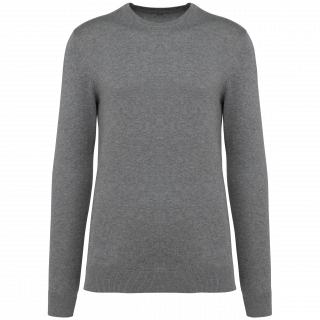 Pull Supima® col rond homme PK900 - Grey Heather personnalisable - Vue de face
