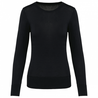 Pull Supima® col rond femme PK901 - Black personnalisable - Vue de face