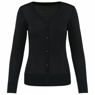 Cardigan Supima® femme PK903 - Black personnalisable - Vue de face