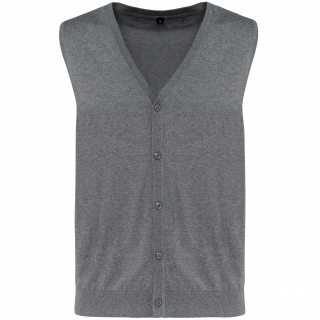Gilet Supima® homme PK904 - Grey Heather personnalisable - Vue de face