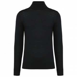 Pull Mérinos col roulé homme PK912 - Black personnalisable - Vue de face