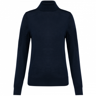 Pull Mérinos col roulé femme PK913 - Deep Navy personnalisable - Vue de face