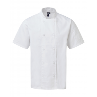 Veste chef cuisinier manches courtes Coolchecker® PR902 - White personnalisable - Vue de face