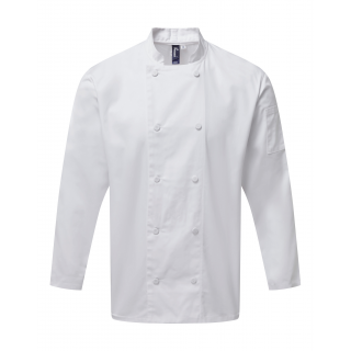 Veste chef cuisinier manches longues Coolchecker® PR903 - White personnalisable - Vue de face