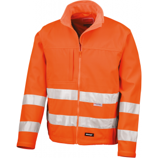 Veste Softshell High Viz R117 - Fluorescent Orange personnalisable - Vue de face