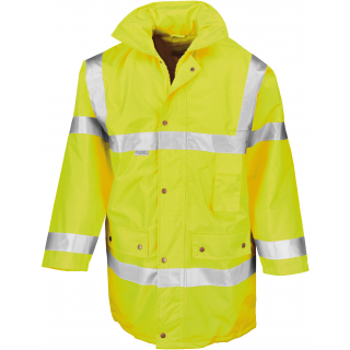 Parka de sécurité High Viz R18 - Fluorescent Yellow personnalisable - Vue de face