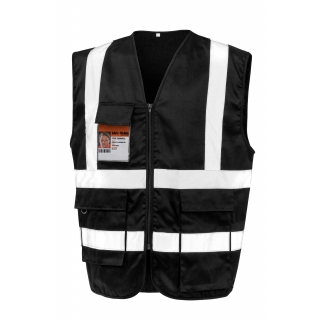 Gilet de sécurité zippé R477X - Black personnalisable - Vue de face
