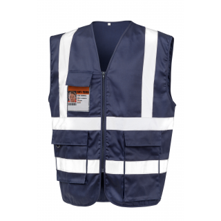 Gilet de sécurité zippé R477X - Navy personnalisable - Vue de face